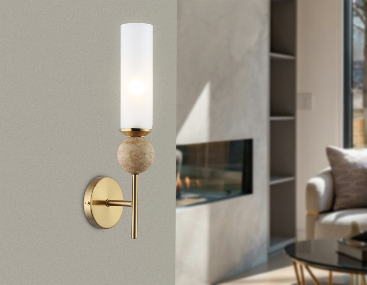 LH53254 BS/FR латунь/белый матовый E14 max 40W 110*100*400 — изображение 8