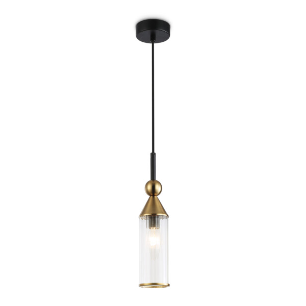 LH55251 BK/BS/CL черный/латунь/прозрачный E14 max 40W D65*1500