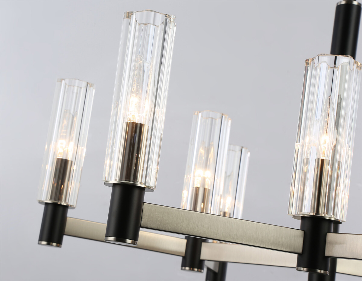 в наличии LH55503/9 SN/BK/CL сатин никель/черный/прозрачный E14*9 max 40W D760*760 - купить в интернет-магазине Светильники Торг