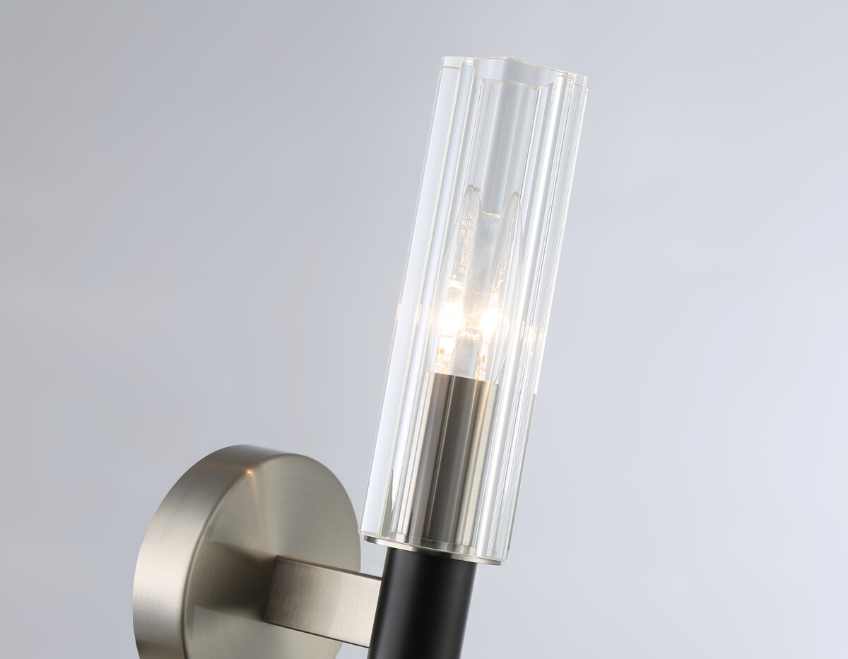 LH55507 SN/BK/CL сатин никель/черный/прозрачный E14 max 40W 120*100*250 — изображение 5