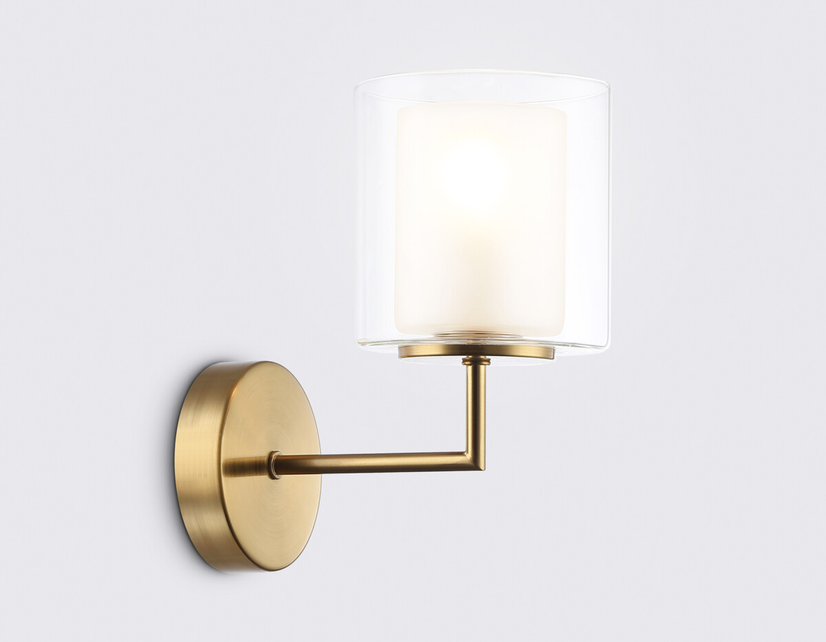 LH56015 BS/FR латунь/белый матовый E14 max 40W 190*120*220 — изображение 3