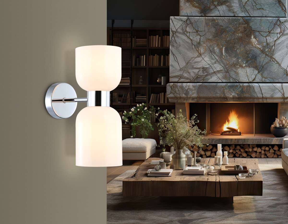 LH56087/2 СH/FR хром/белый матовый E14*2 max 40W 215*120*300 — изображение 8