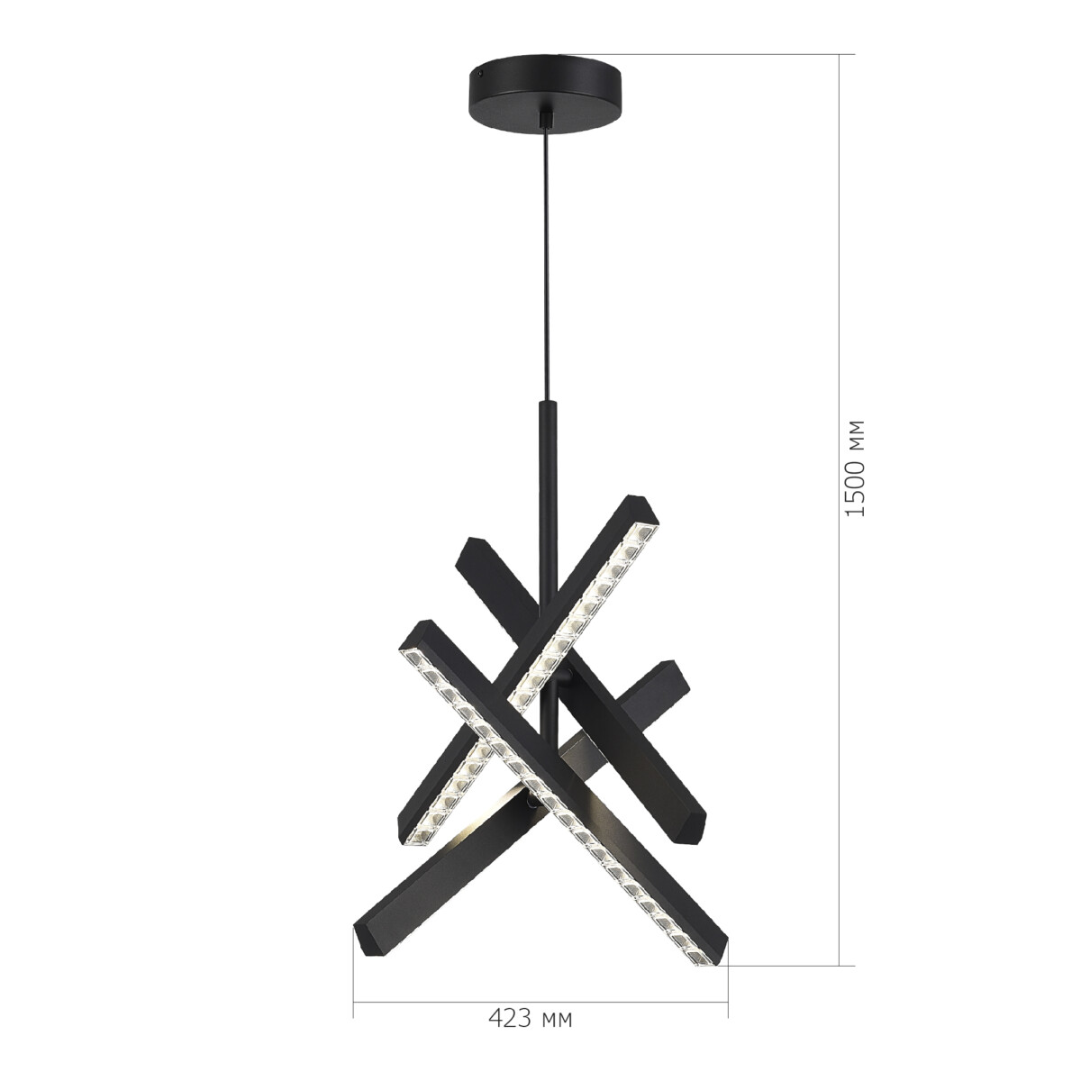 SL1018.413.04 Светильник подвесной ST-Luce черный/прозрачный LED 1*43W 4000K EUCLIDICS — изображение 6