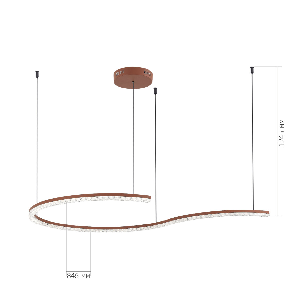 SL1018.603.01 Светильник подвесной ST-Luce терракотовый/прозрачный LED 1*65W 4000K EUCLIDICS — изображение 7