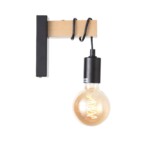 SL1142.401.01 Светильник настенный Черный, Светлое дерево E27 1*60W BAGETTI — изображение 2