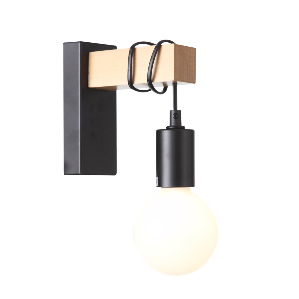 SL1142.401.01 Светильник настенный Черный, Светлое дерево E27 1*60W BAGETTI — изображение 4