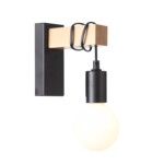 SL1142.401.01 Светильник настенный Черный, Светлое дерево E27 1*60W BAGETTI — изображение 4