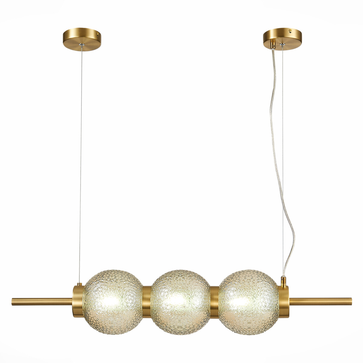 SL1155.313.03 Светильник подвесной ST-Luce Латунь/Коньячный E14 3*40W MARENA — изображение 1