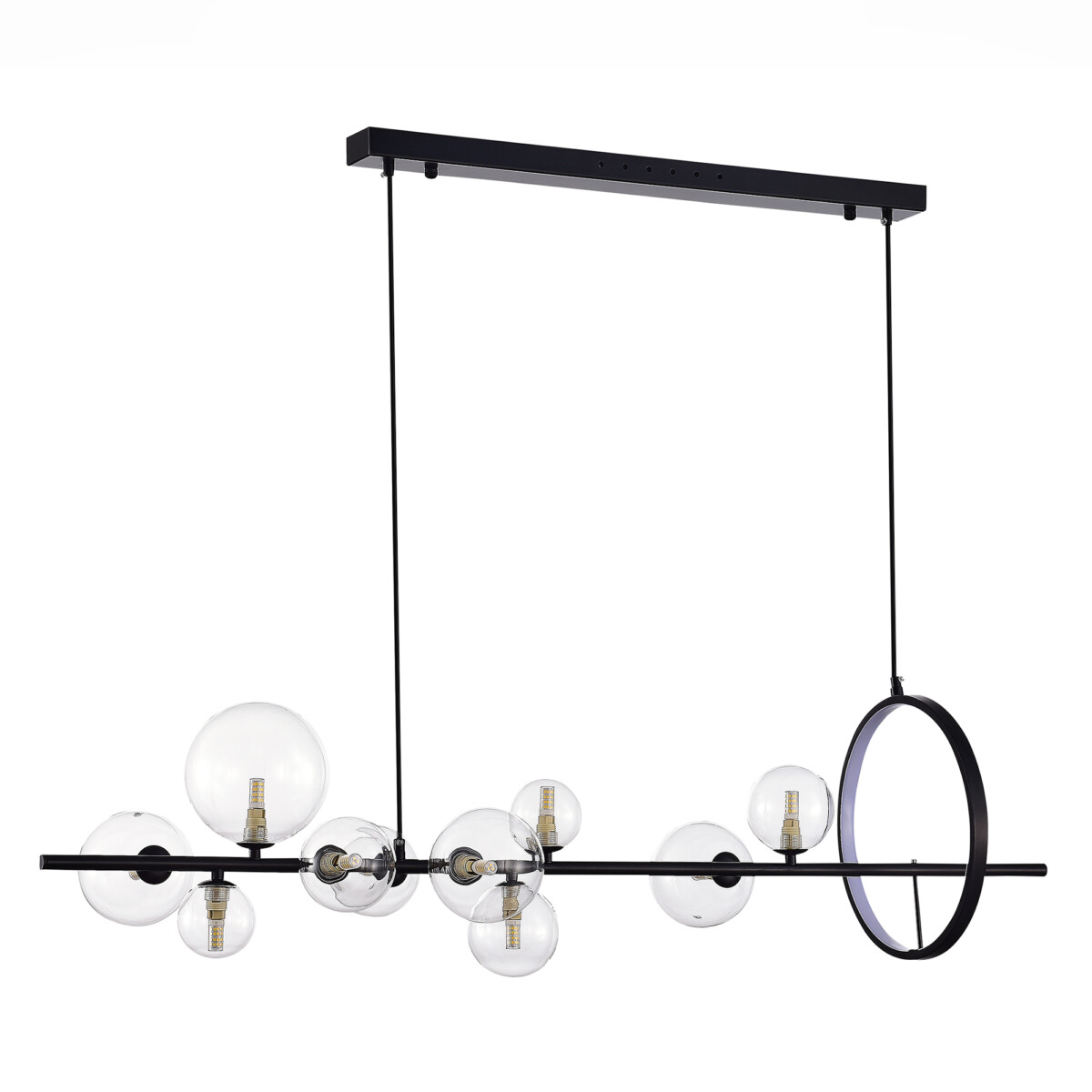 SL1165.423.15 Светильник подвесной ST-Luce Черный/Прозрачный G4 10+1*5W 4000K NECTON — изображение 2