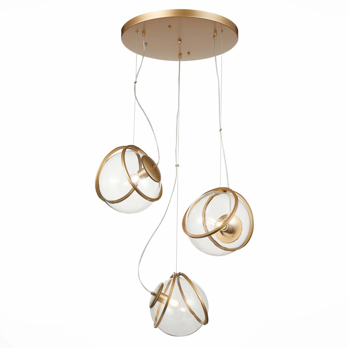 SL1181.313.03 Светильник подвесной ST-Luce Латунь/Латунь, Прозрачный E27 3*40W ACERRA — изображение 1