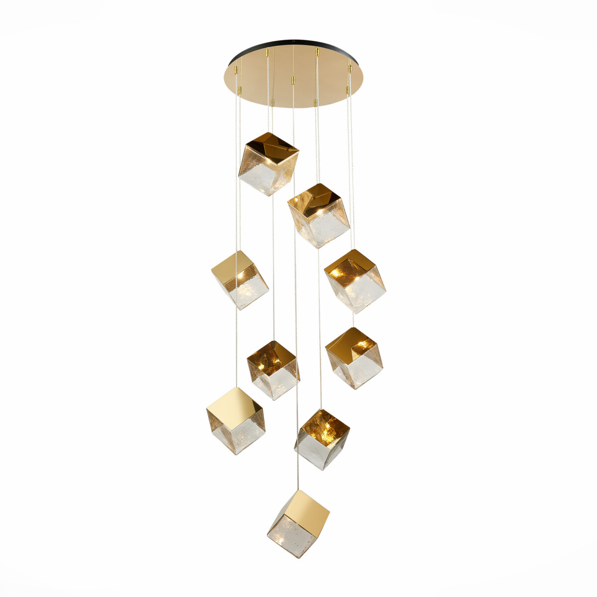 SL1182.203.09 Светильник подвесной ST-Luce Золотистый/Прозрачный, Золотистый G9 9*5W RIELLO — изображение 1