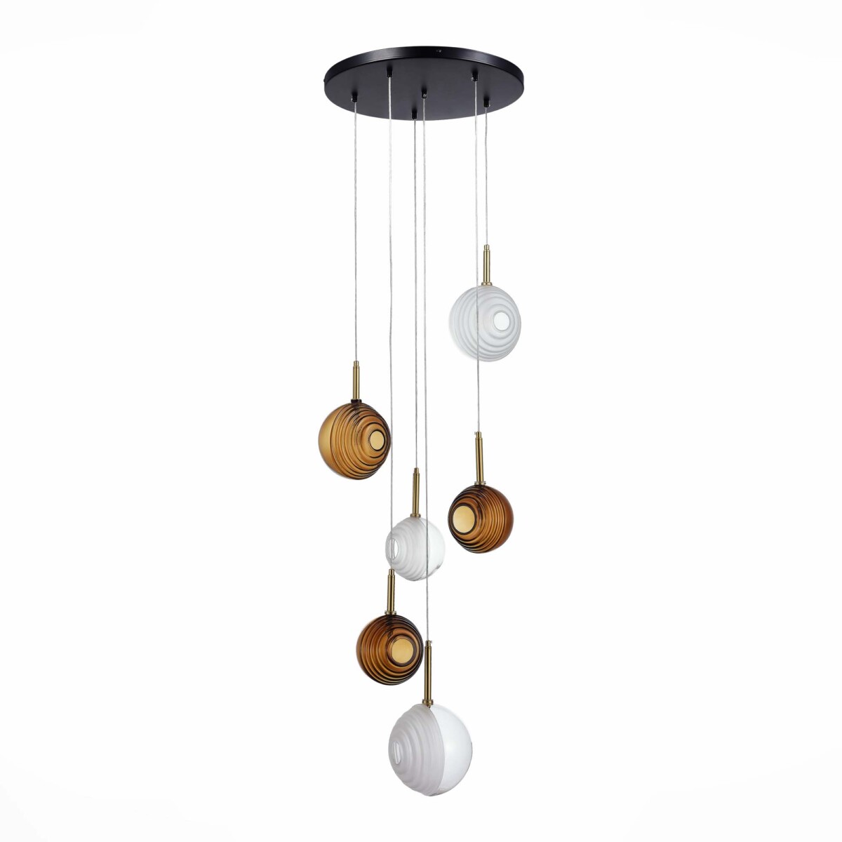 SL1183.543.06 Светильник подвесной ST-Luce Латунь/Черный, Белый G4 6*5W FOLIGNO — изображение 2