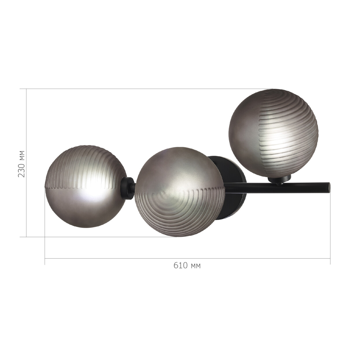 SL1184.401.03 Бра ST-Luce Черный/Дымчатый G9 3*5W TODO — изображение 3