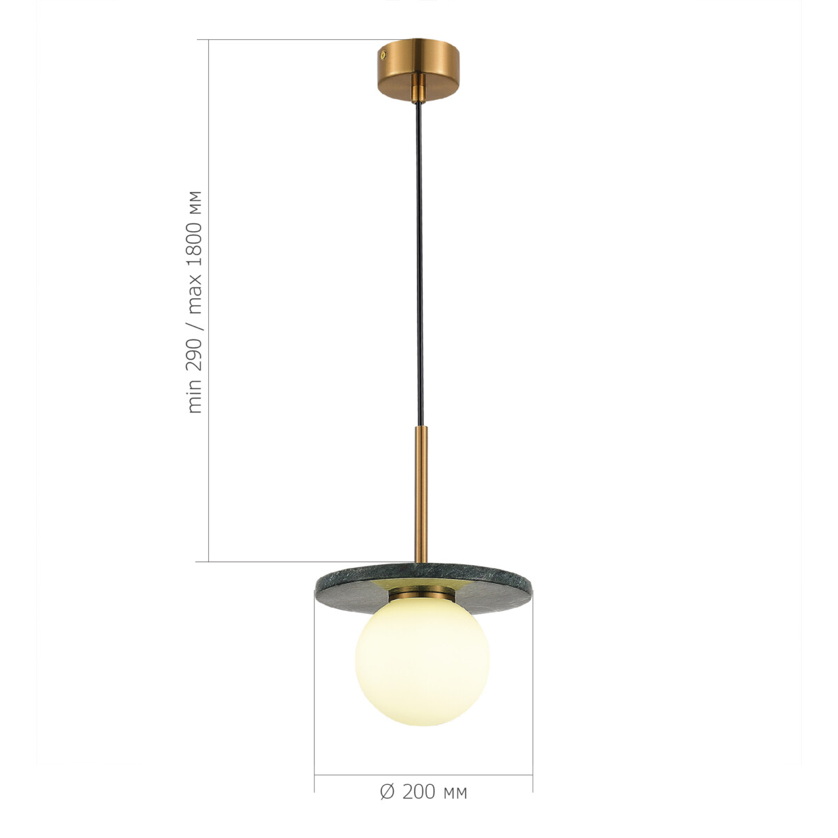 SL1191.363.01 Светильник подвесной ST-Luce Латунь/Латунь, Зеленый G9 LED 1*5W 4000K NEBULA — изображение 4