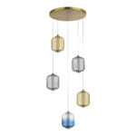 SL1193.303.05 Светильник подвесной ST-Luce Латунь/Янтарный,Дымчатый,Голубой LED 5*10W 3000K SUMMER — изображение 2