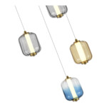 SL1193.303.05 Светильник подвесной ST-Luce Латунь/Янтарный,Дымчатый,Голубой LED 5*10W 3000K SUMMER — изображение 3