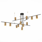 SL1206.402.12 Светильник потолочный ST-Luce Черный/Латунь GU10 12*7W SORMANO