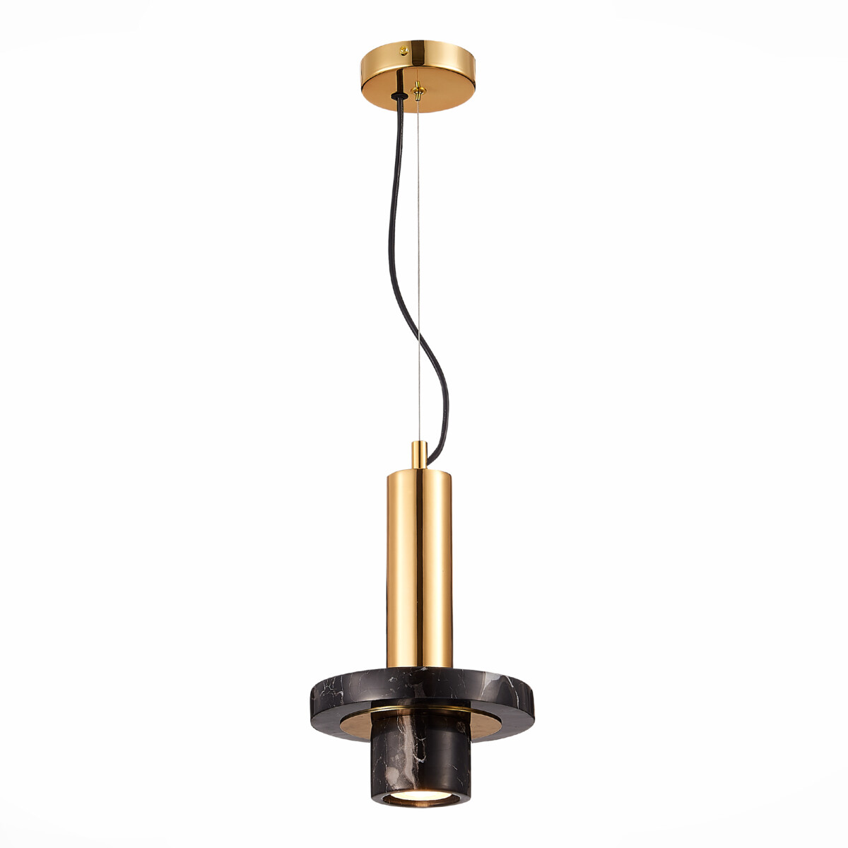 SL1210.403.01_01W SL1210.403.01 Светильник подвесной ST-Luce Золотистый/Черный GU10 1*5W PIETRA — изображение 1