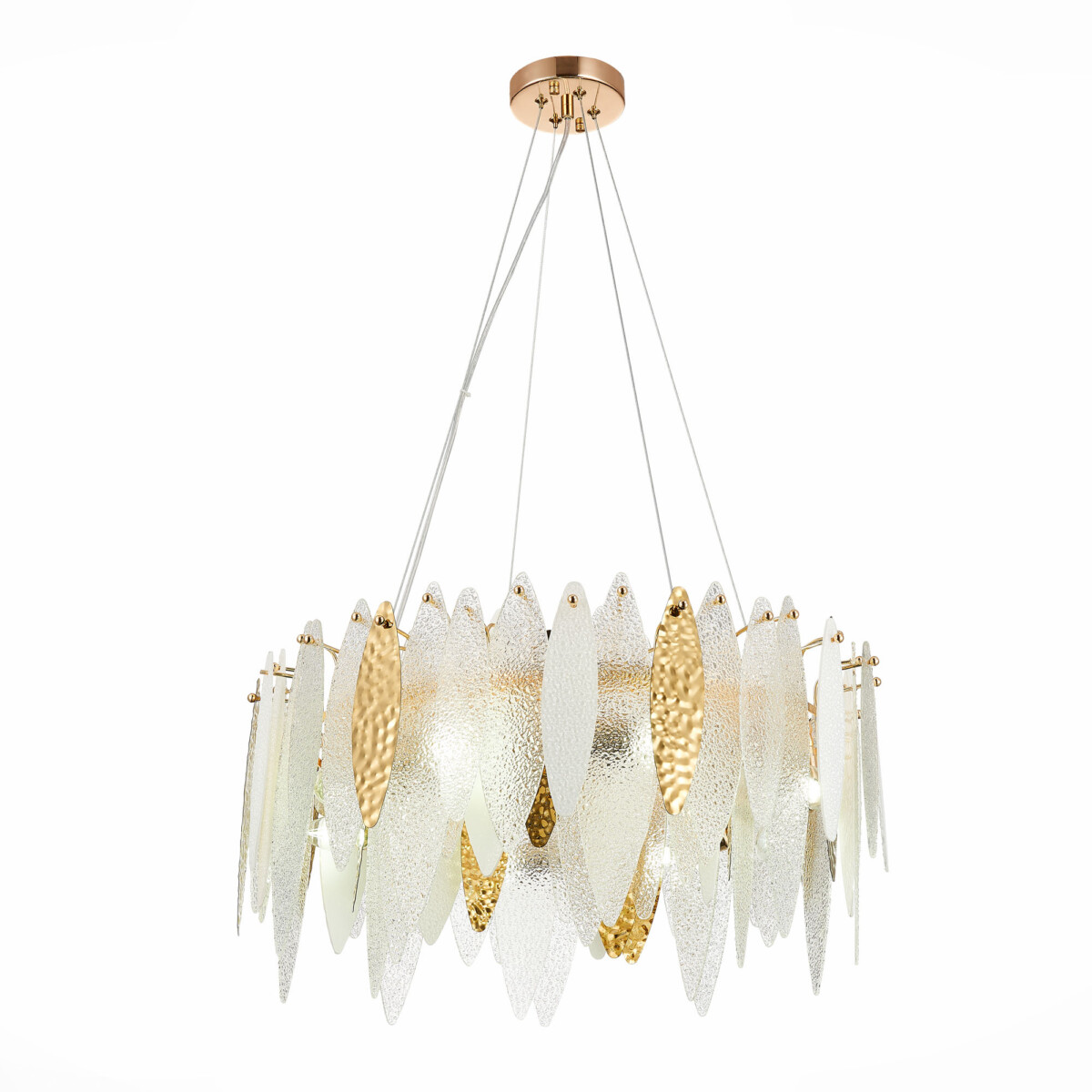 SL1224.203.08_01W SL1224.203.08 Люстра подвесная ST-Luce Золотистый/Прозрачный, Белый E14 8*60W LASTRA — изображение 1