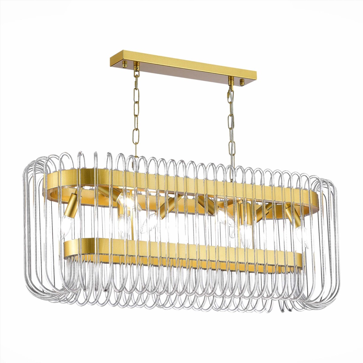 SL1228.203.08 Люстра подвесная ST-Luce Золотистый/Прозрачный E14 8*40W GROSSETO — изображение 1