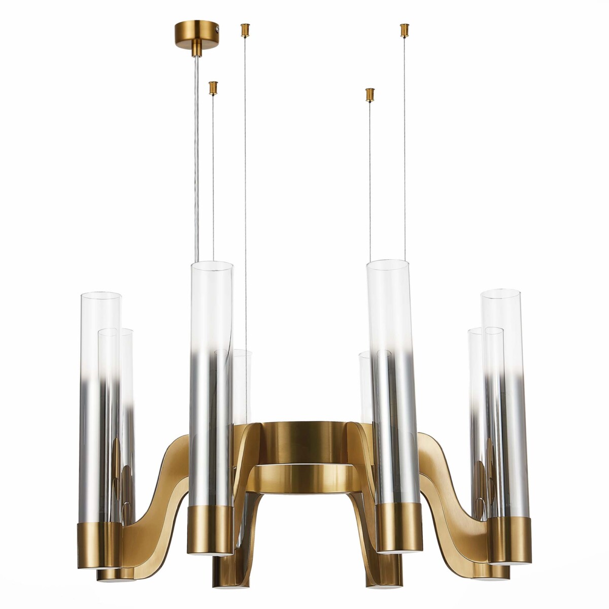 SL1235.303.08 Люстра подвесная ST-Luce Латунь/Хром, Прозрачный E27 8*40W ETTORE — изображение 2