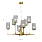 SL1240.303.08 Люстра подвесная ST-Luce Латунь/Дымчатый E27 8*60W GACCIOLO — изображение 4