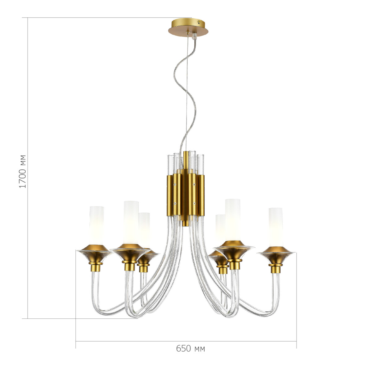 SL1241.203.06 Люстра подвесная ST-Luce Золотистый/Белый E14 6*40W VETRANO — изображение 4