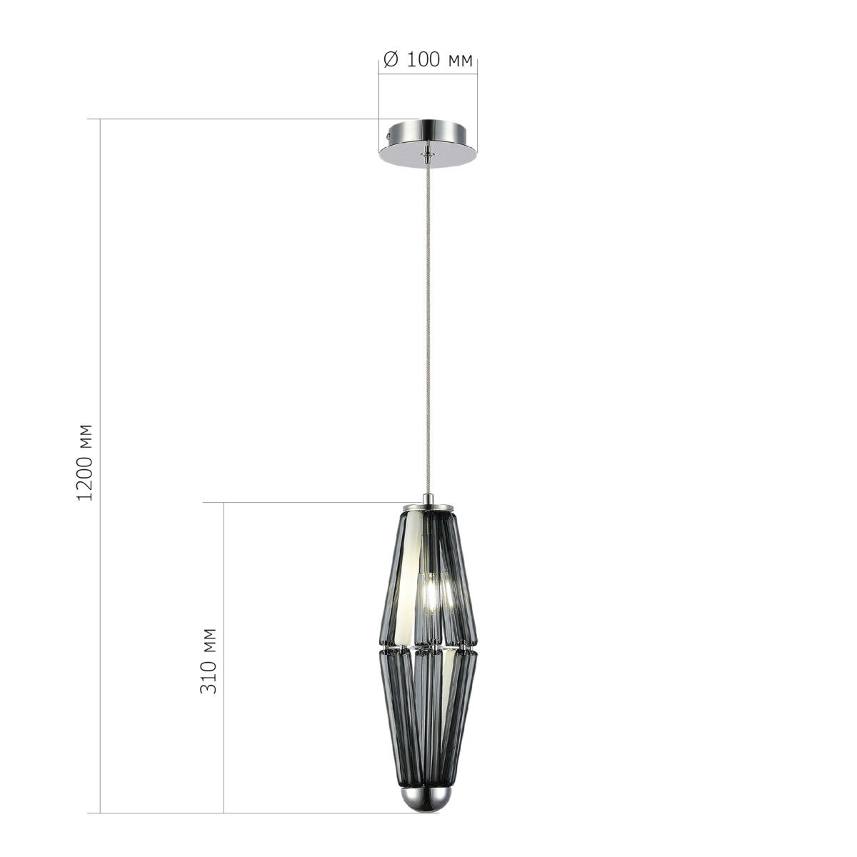 SL1242.103.01 Светильник подвесной ST-Luce Хром/Дымчатый G9 1*5W 4000K CIARA — изображение 4