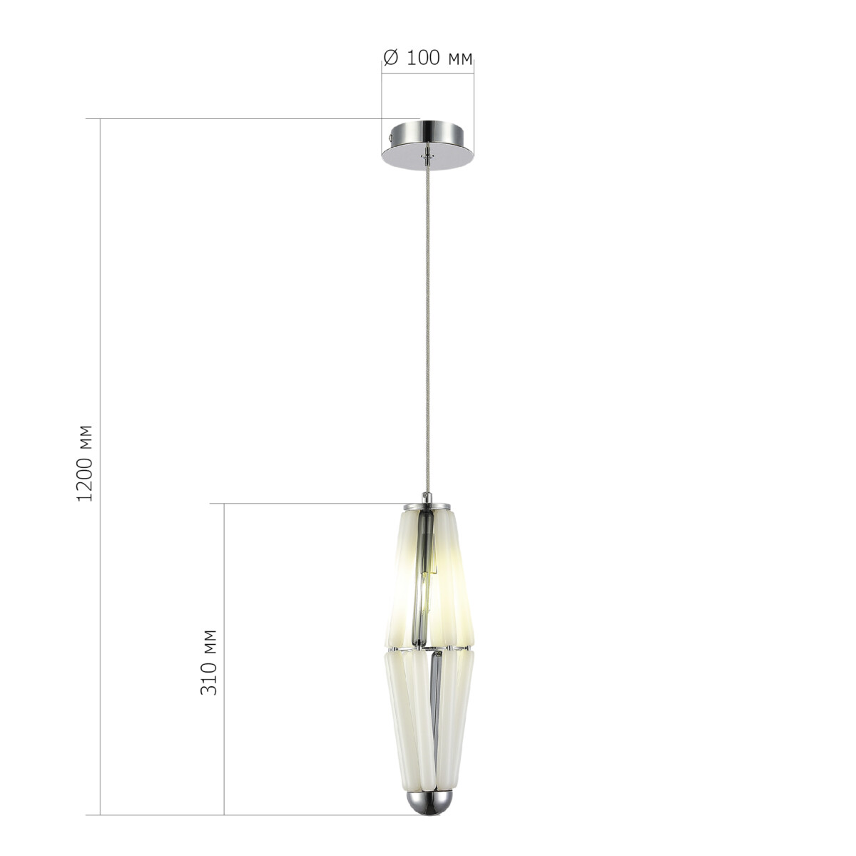 SL1242.153.01 Светильник подвесной ST-Luce Хром/Молочный G9 1*5W 4000K CIARA — изображение 4