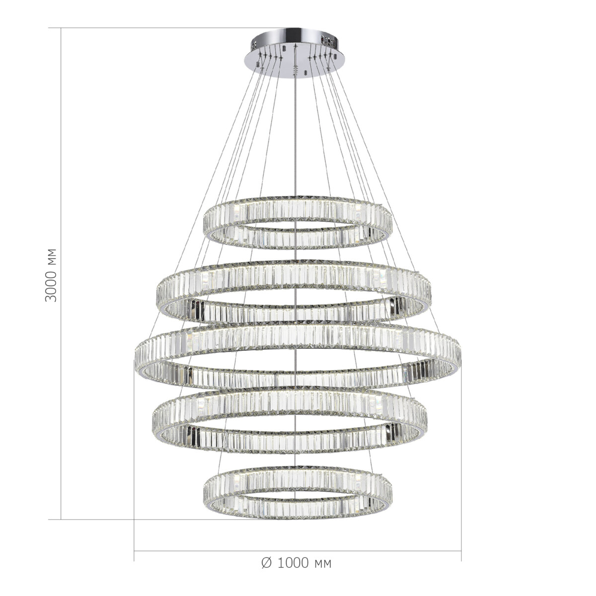 SL1622.103.05 Люстра подвесная ST-Luce Хром/Прозрачный LED 1*255W 4000K TIVOLI — изображение 2