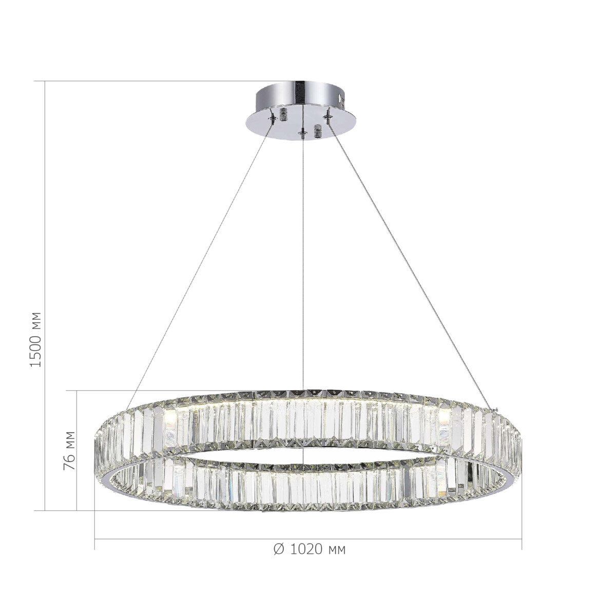 SL1622.113.01 Люстра подвесная ST-Luce Хром/Прозрачный LED 1*68W 4000K TIVOLI — изображение 4