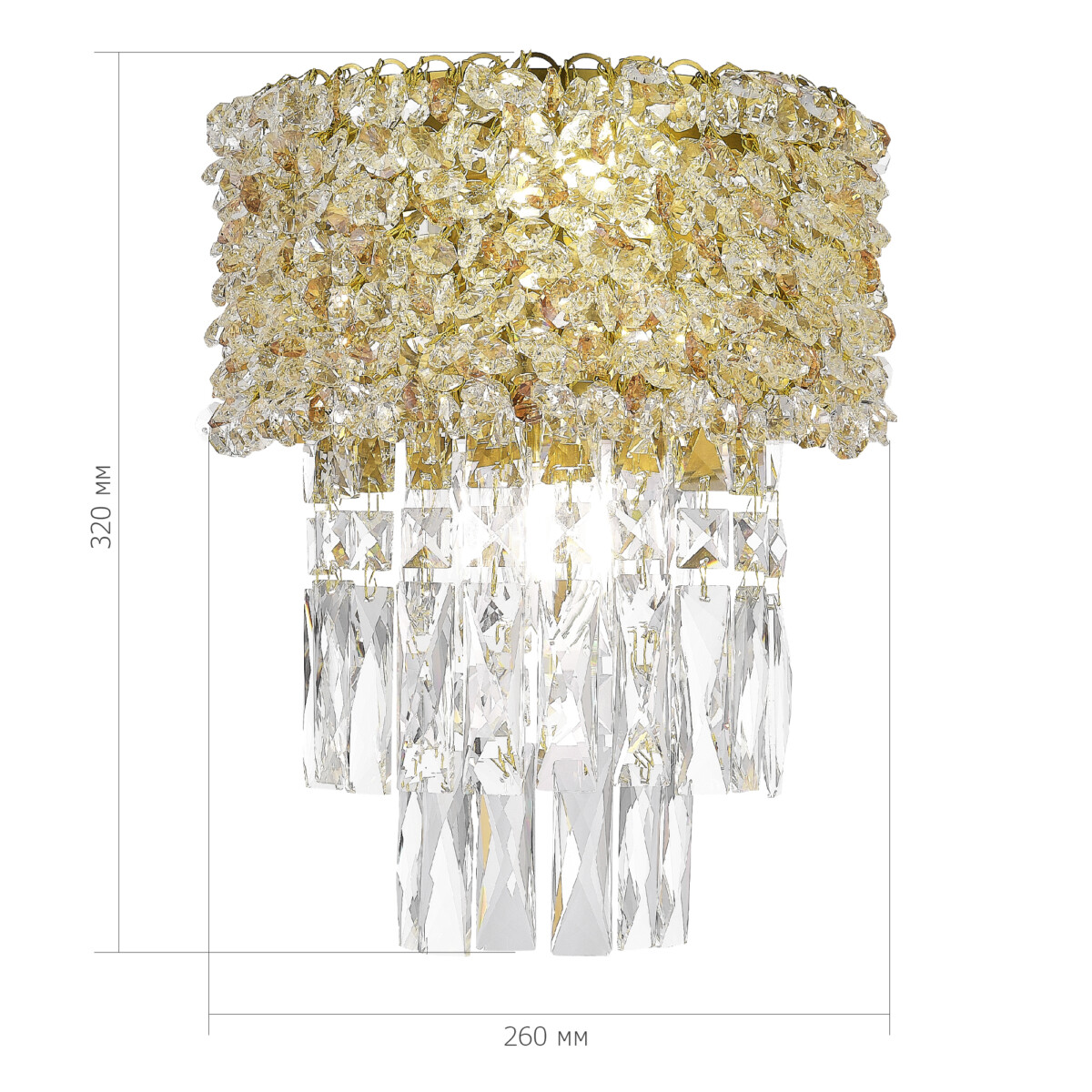 SL1637.301.02 Светильник настенный ST-Luce Латунь/Прозрачный, Янтарный E14 2*60W SELINE — изображение 3