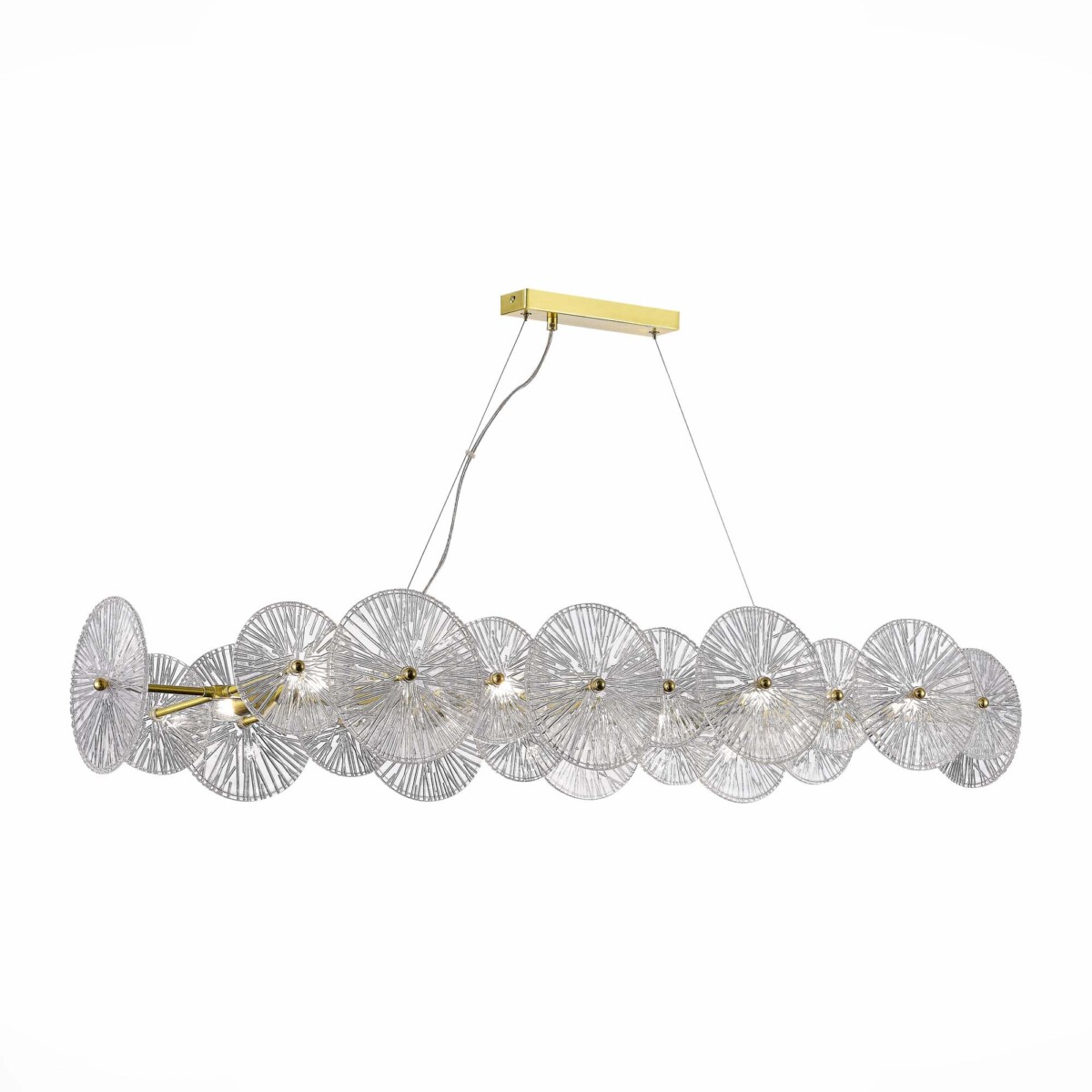 SL1657.213.08_01W SL1657.213.08 Люстра подвесная ST-Luce Золотистый/Прозрачный E14 8*40W FLERO — изображение 1