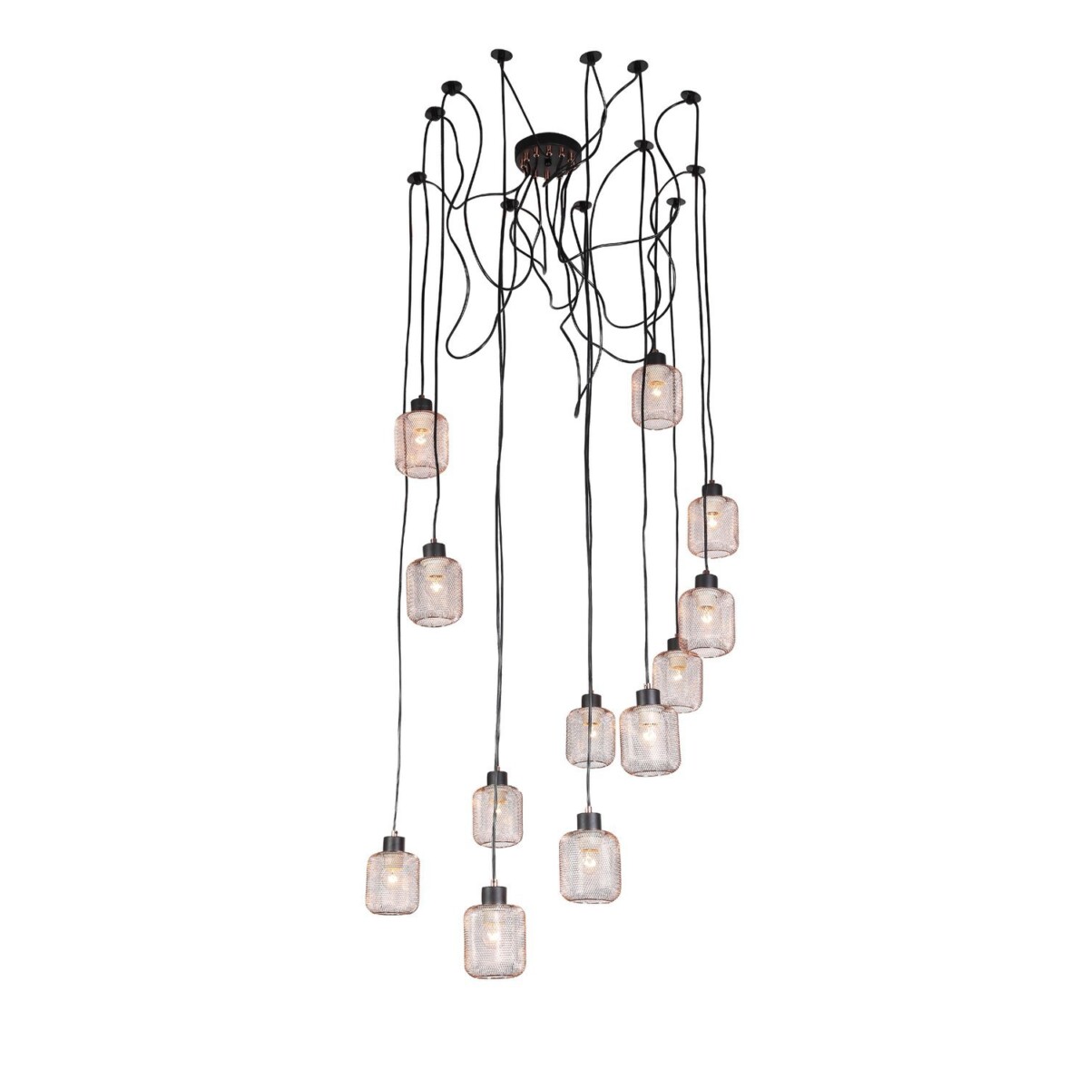 SL193.303.12 Светильник подвесной Черный/Латунь,Прозрачный E27 12*60W FORTO — изображение 1