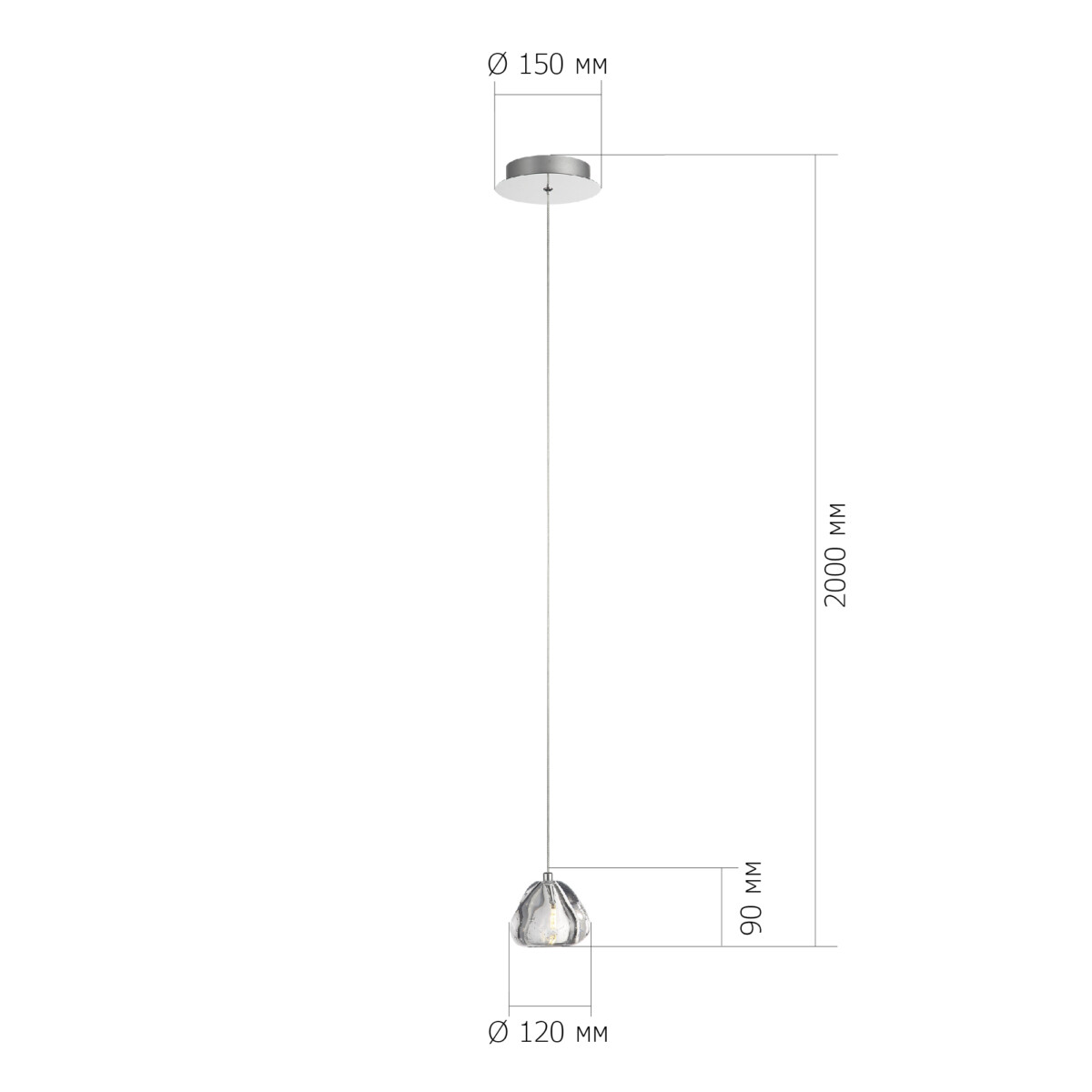 SL6017.101.01 Светильник подвесной ST-Luce Хром/Прозрачный с пузырьками воздуха LED 1*3W 3000K WATERFALL — изображение 4
