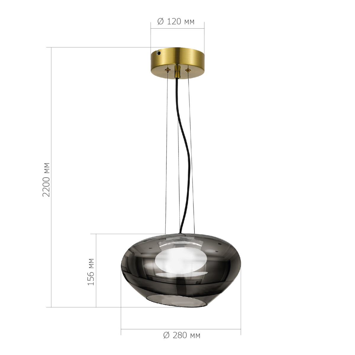 SL6019.303.01 Светильник подвесной ST-Luce Латунь/Дымчатый, Белый LED 1*10W 3000K FORAY — изображение 4