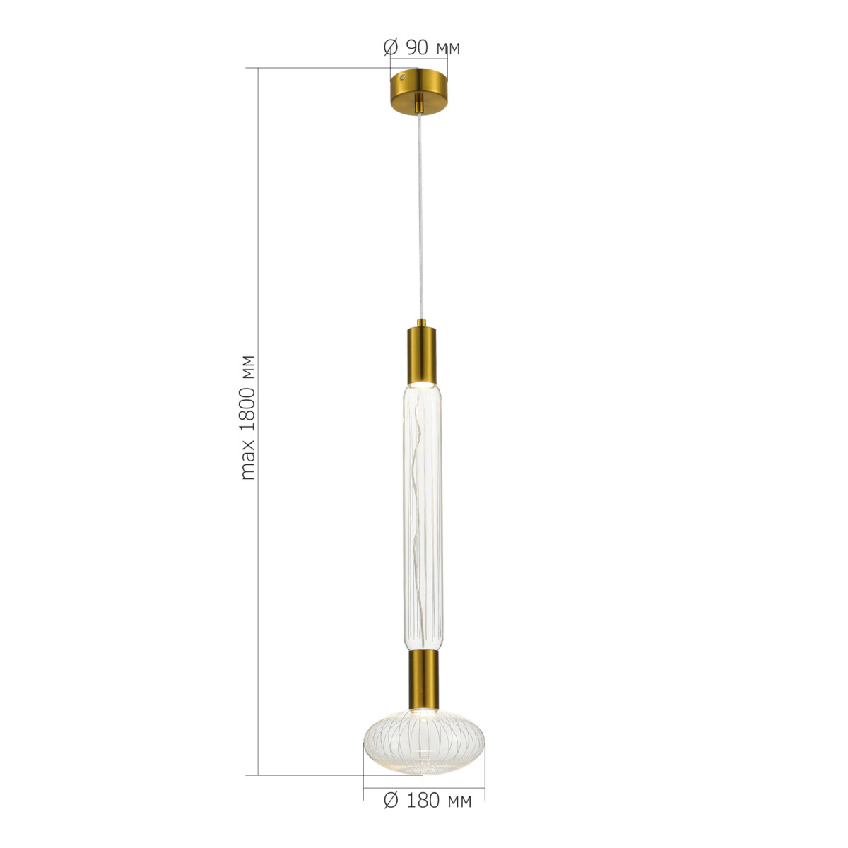 SL6117.213.02 Светильник подвесной ST-Luce Латунь/Золотой, Прозрачный LED 2*3W 3000K TACCHE — изображение 4