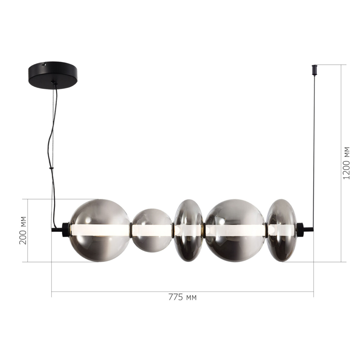 SL6119.413.40 Светильник подвесной ST-Luce Черный/Дымчато-Серый LED 1*40W 3000K PERLINA — изображение 5