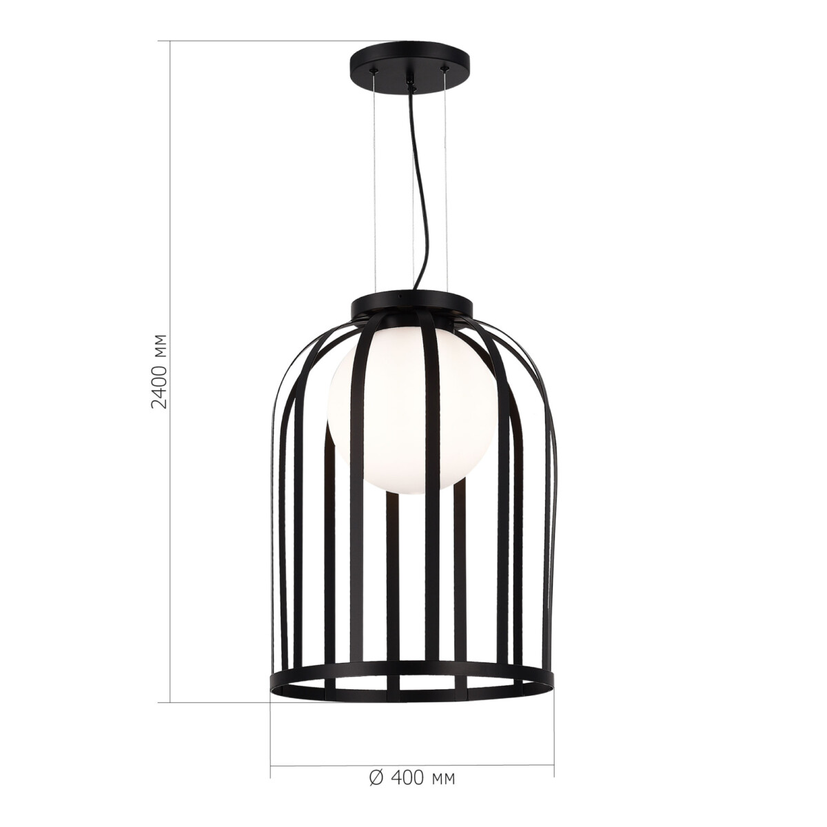 SL6129.403.01 Светильник подвесной ST-Luce Черный/Белый E27 1*60W NORDIC — изображение 3