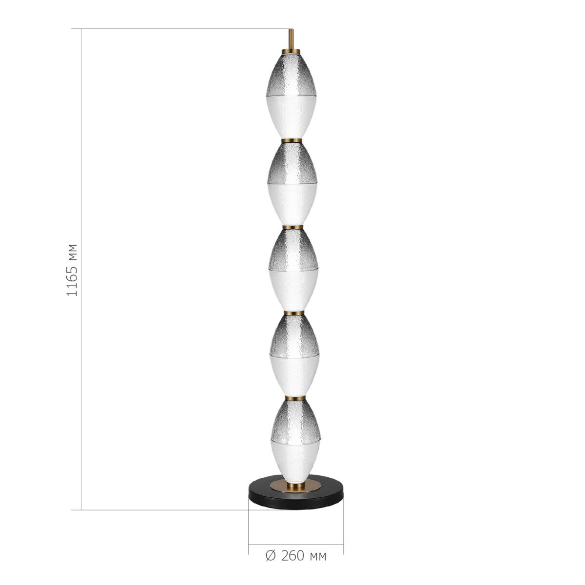 SL6130.405.27 Светильник напольный ST-Luce Черный/Белый, Дымчатый LED 1*35W 3000K ICE — изображение 3