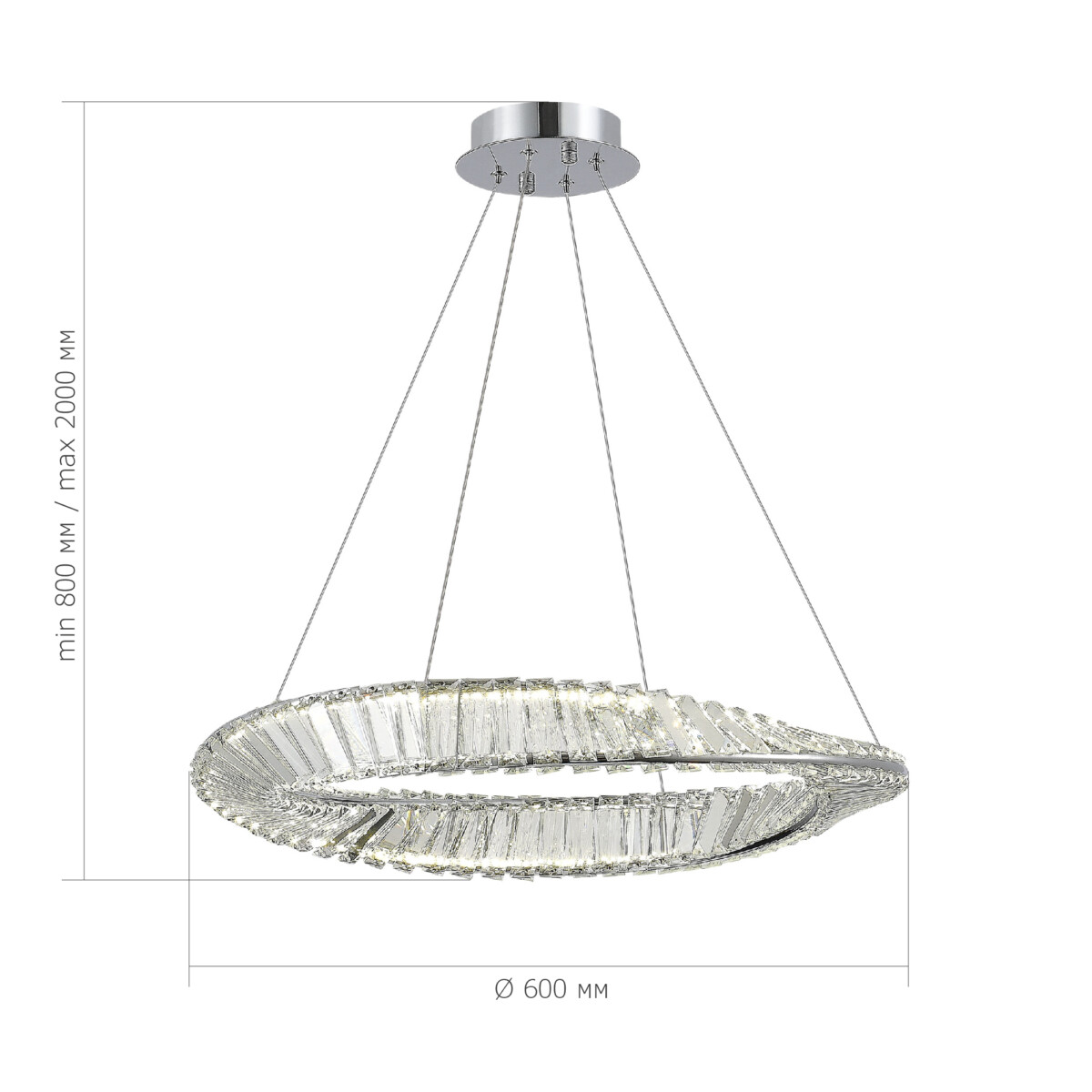 SL6204.101.01 Светильник подвесной ST-Luce Хром/Прозрачный LED 1*32W 4000K RITORTO — изображение 4