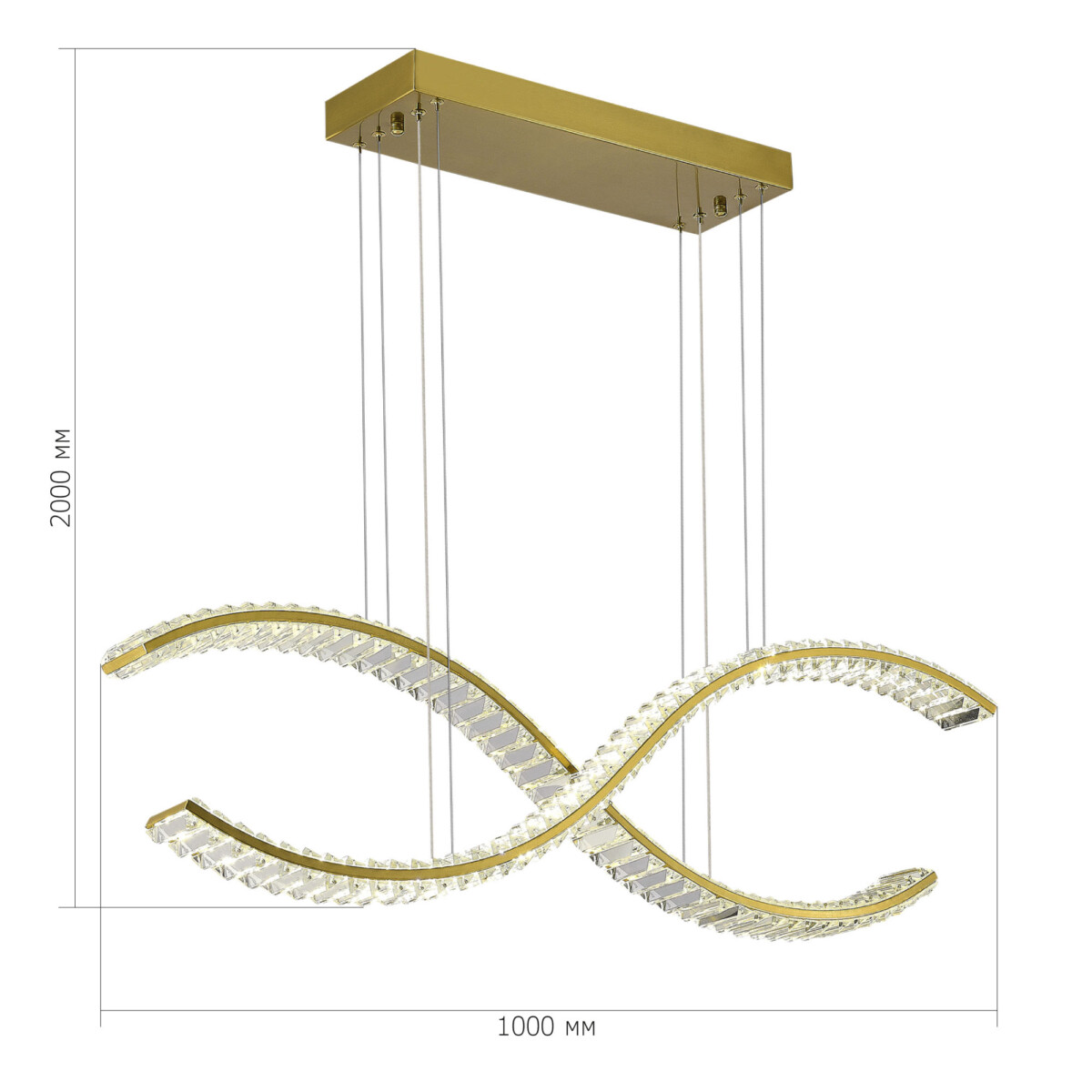SL6206.303.44 Светильник подвесной ST-Luce Латунь/Прозрачный LED 1*44W 3000K ACENO — изображение 4