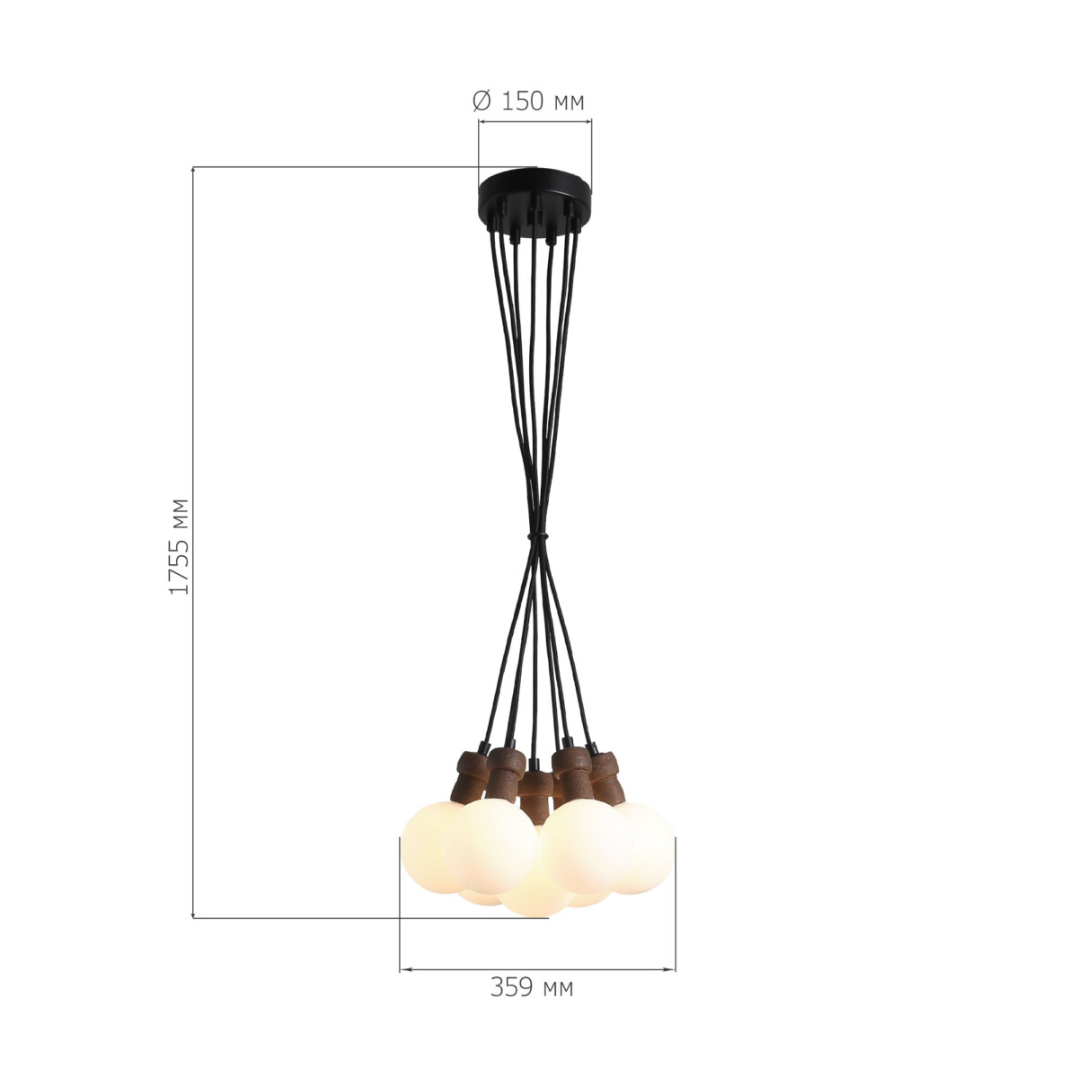 SL6226.403.07 Светильник подвесной ST-Luce Черный/Белый G9 7*5W 4000K CORK — изображение 9