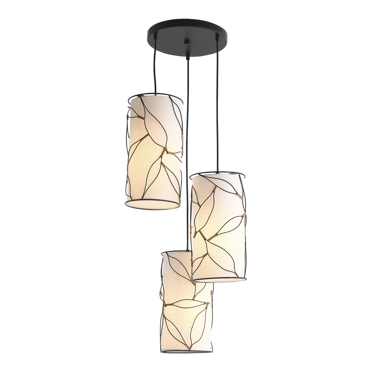 SL6228.403.03_01W SL6228.403.03 Светильник подвесной ST-Luce Черный/Бежевый E27 3*60W ROOT — изображение 1