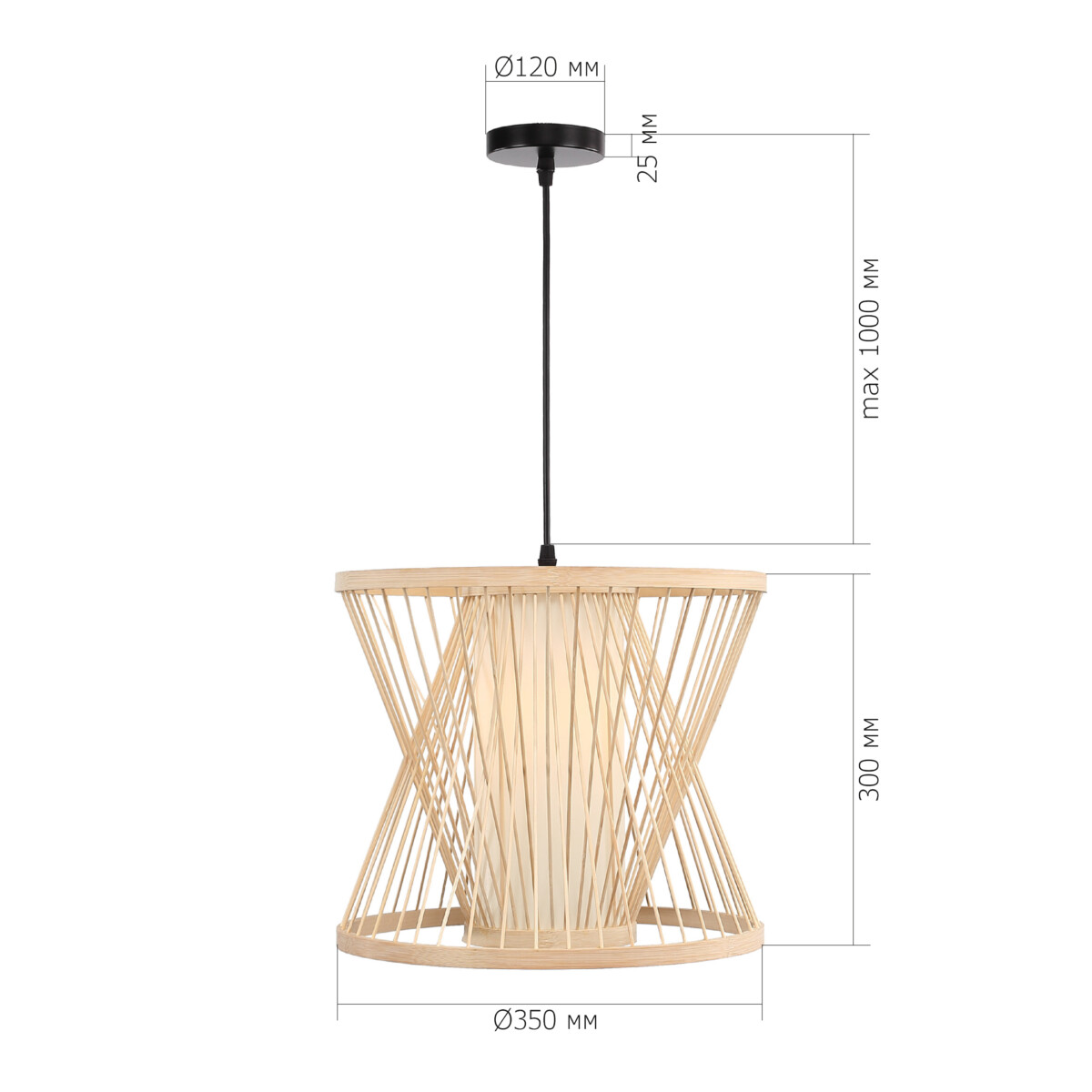 SL6241.503.01 Светильник подвесной ST-Luce Древесный/Белый E27 1*40W ALMA — изображение 6