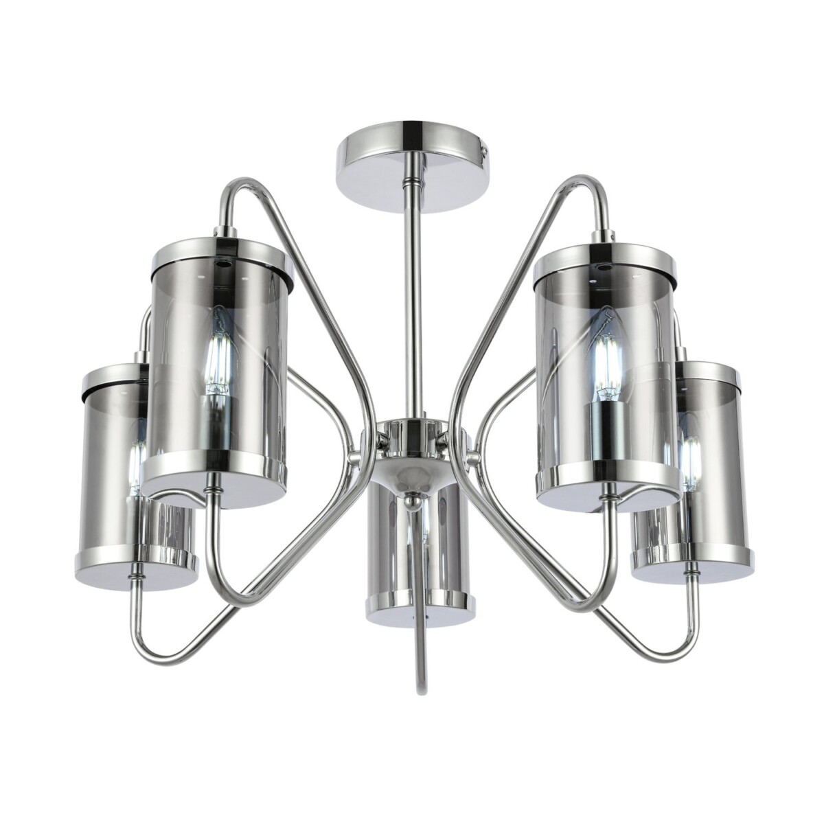 SLE102302-05_01W SLE102302-05 Светильник потолочный Хром/Дымчатый E14 5*40W VALIERI — изображение 1