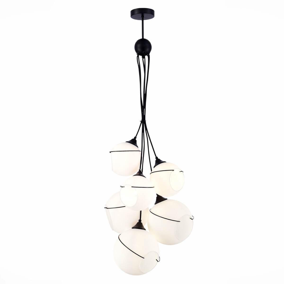 SLE103143-06 Светильник подвесной Черный/Белый E27 6*60W SATTURO — изображение 1