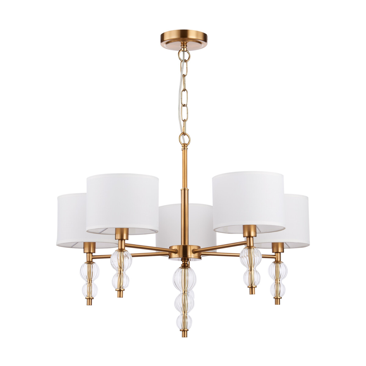 SLE105713-05 Светильник подвесной Латунь, Прозрачный/Белый E14 5*40W RAMER — изображение 3