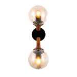 SLE109401-01 Светильник настенный Черный, Темное дерево/Прозрачный, Янтарный E27 2*60W RAQUEL — изображение 4