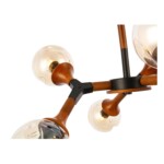 SLE109402-06 Светильник потолочный Черный, Темное дерево/Прозрачный, Янтарный E27 6*60W RAQUEL — изображение 2